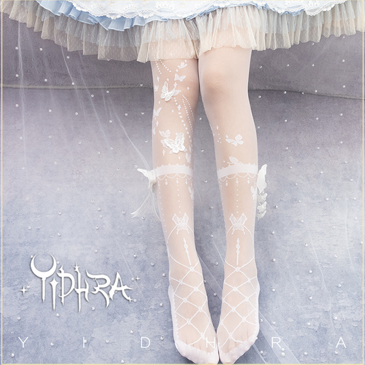 Butterfly on the Night of Flower's Wedding Lolita Tights By Yidhra