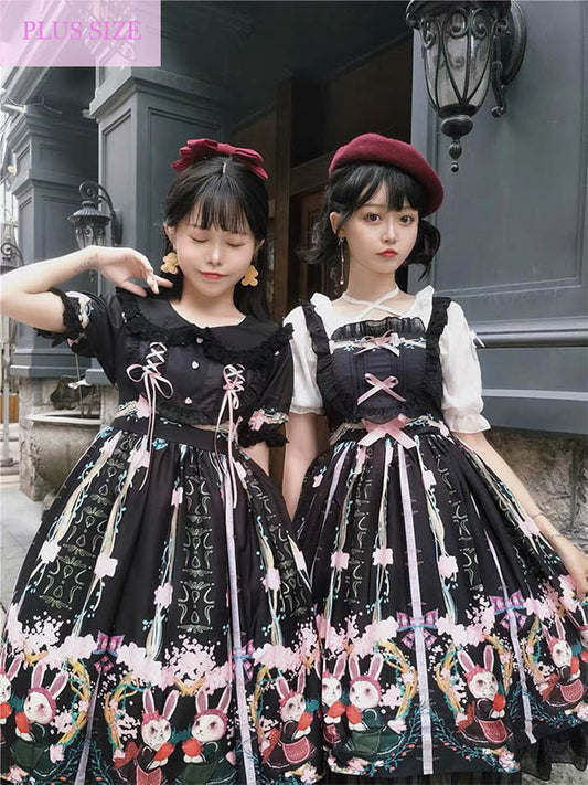 OP&JSK Dress♥Ready to Ship♥ Picnic Bunny ♥Sweet Lolita Dress