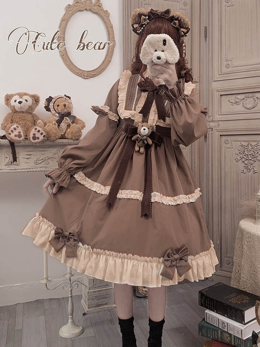 OP Dress♥Ready to Ship♥Caramel Teddy Bear♥Sweet Lolita Dress