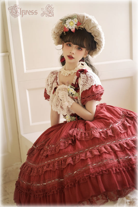 OP Dress Full Set♥Pre-order 3 months♥ Xingxiang Red Color ♥Sweet Lolita Dress