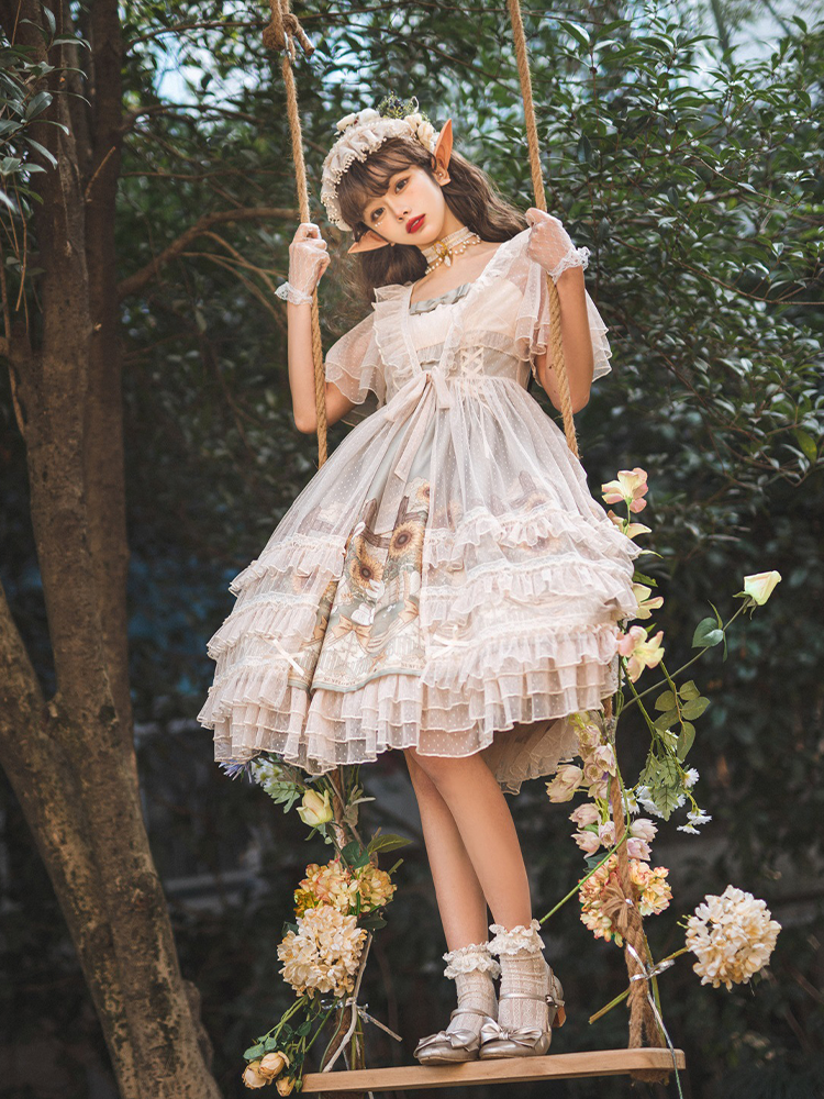 JSK & Lace Overall ♥Ready to Ship♥Sunflower Story♥Sweet Lolita Dress