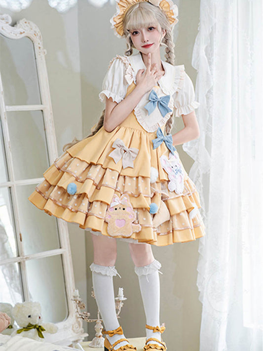 JSK Dress♥Ready to Ship♥ Cheese Bear ♥Sweet Lolita Dress