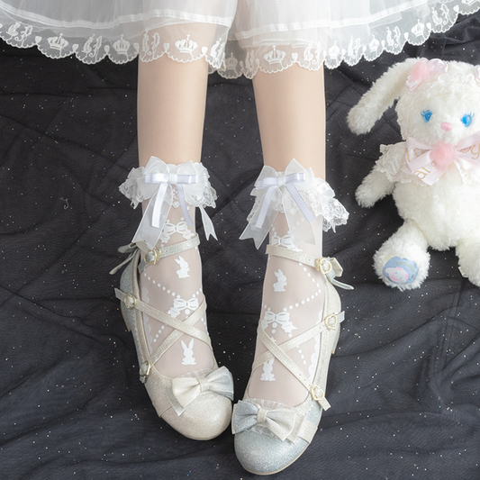 Little Bear Jelly ＆ Bunny Jelly Drops Lolita Short Socks By Yidhra