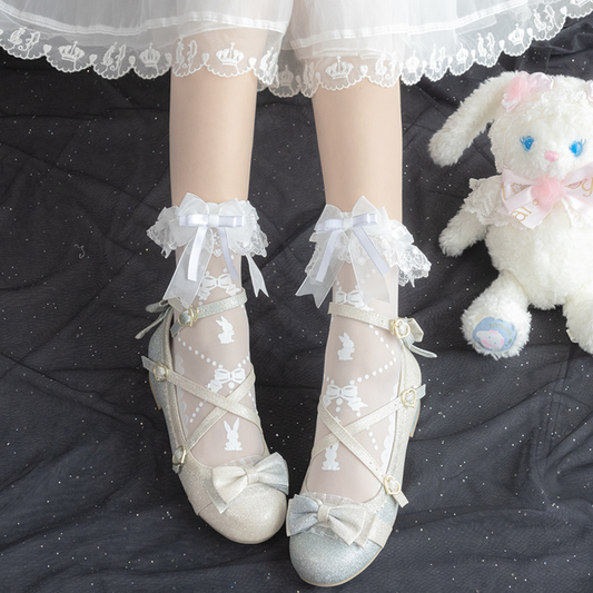 Little Bear Jelly & Bunny Jelly Drops Lolita Short Socks By Yidhra