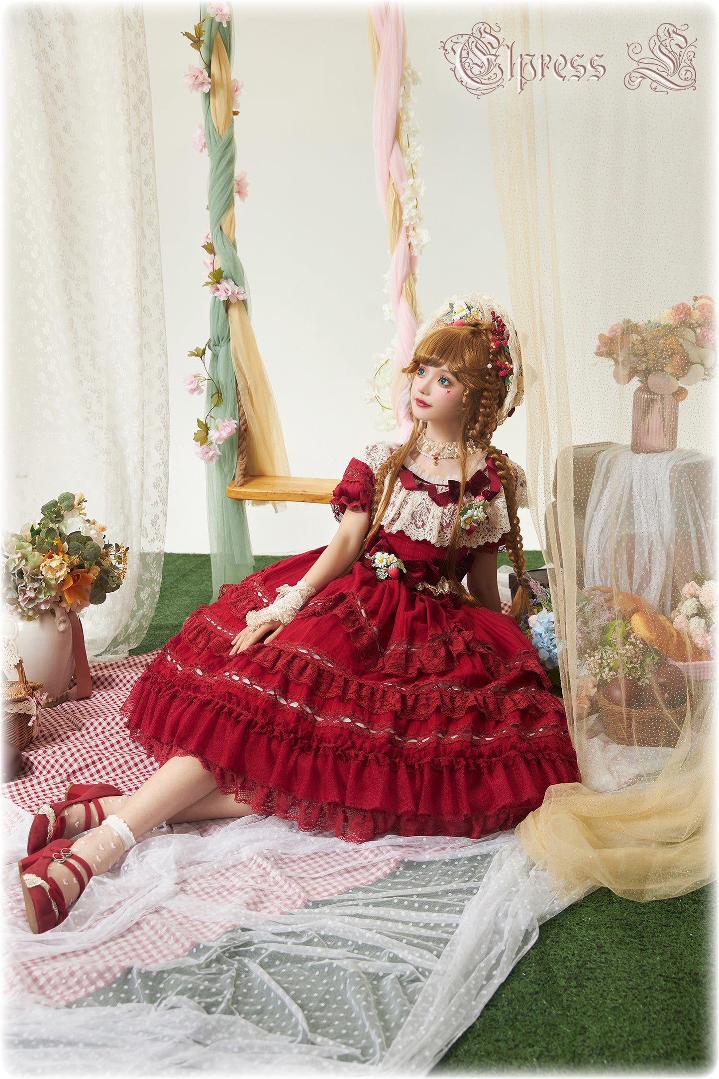 OP Dress Full Set♥Pre-order 3 months♥ Xingxiang Red Color ♥Sweet Lolita Dress