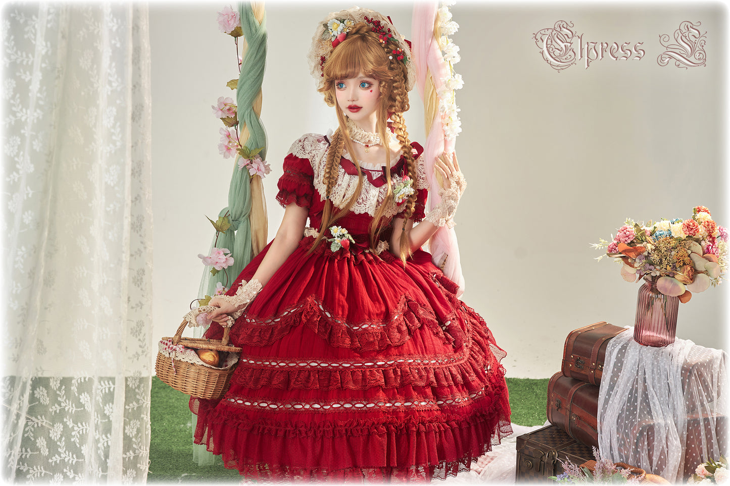 OP Dress Full Set♥Pre-order 3 months♥ Xingxiang Red Color ♥Sweet Lolita Dress