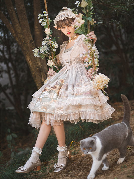 JSK & Lace Overall ♥Ready to Ship♥Sunflower Story♥Sweet Lolita Dress