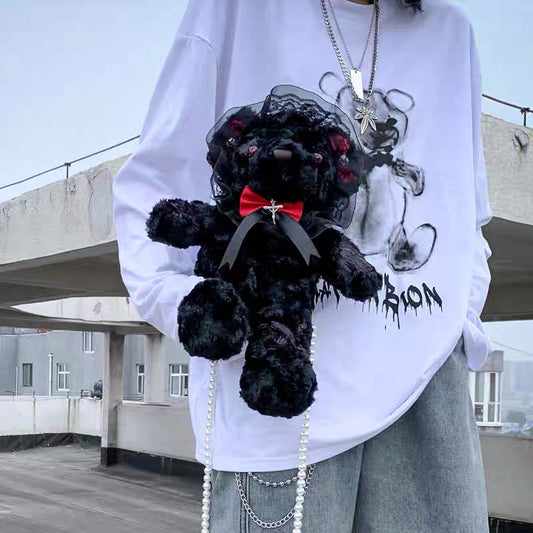 Gothic Dark Series Bear Cross-Body Bag