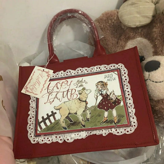 Lullaby Red Lolita High-Capacity Handbag