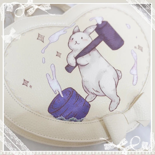 Rabbit Splashing Love Shaped Handbag/Corss-Body Bag