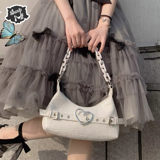 Crocodile Print Gothic Shoulder Bag By Sheep Puff
