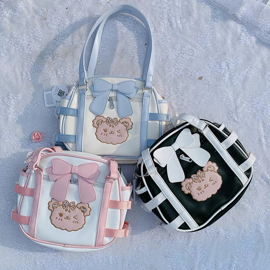 Cute Bear Bow Handbag/Cross-Body Bag By Cherry Studio