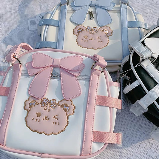 Cute Bear Bow Handbag/Cross-Body Bag By Cherry Studio