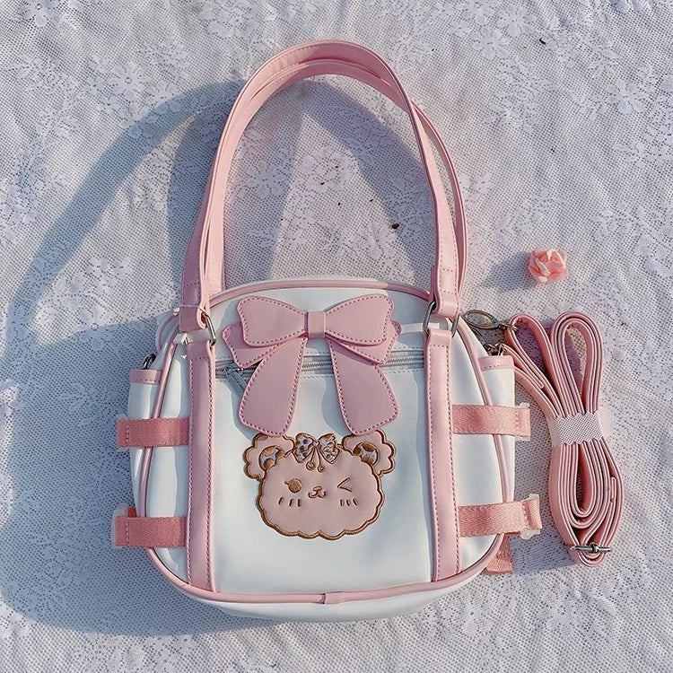 Cute Bear Bow Handbag/Cross-Body Bag By Cherry Studio