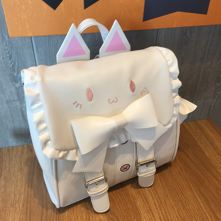 Cute White Cat Backpack nbsama