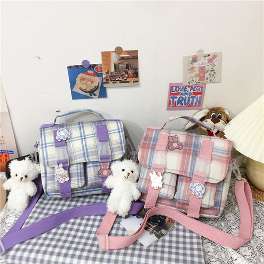 Plaid Kawaii Handbag