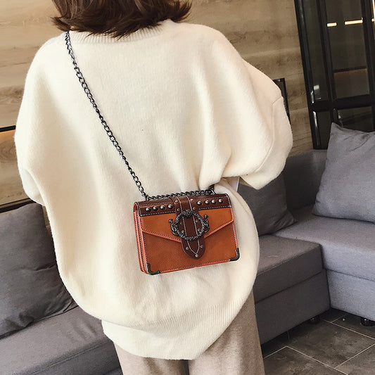 Gothic Embossed Metal Chain Bag