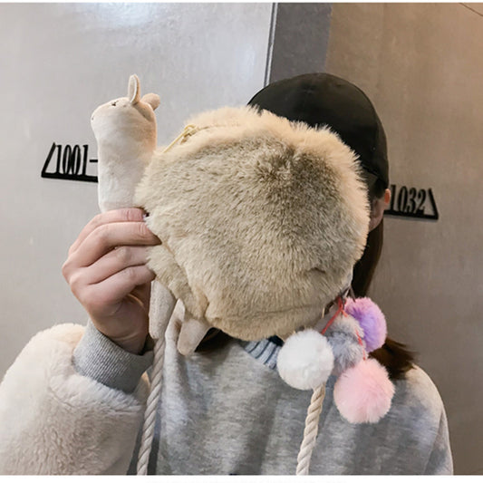 Alpaca Plush Cross-body Bag