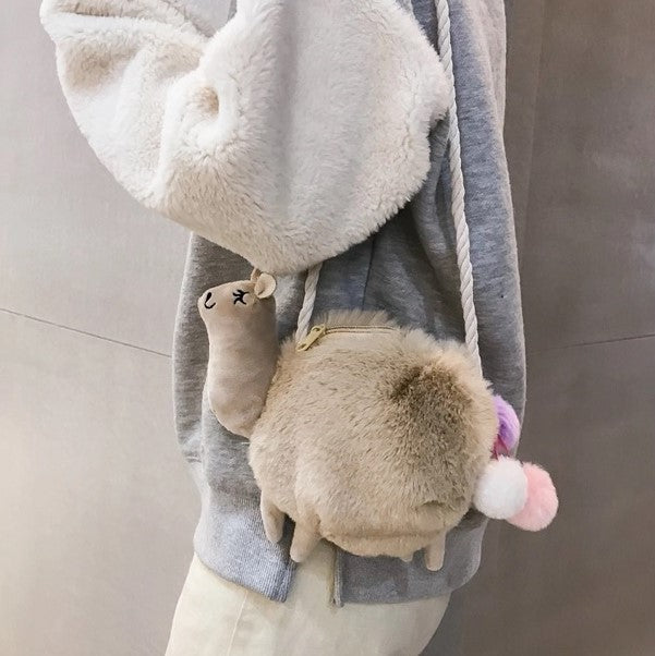 Alpaca Plush Cross-body Bag