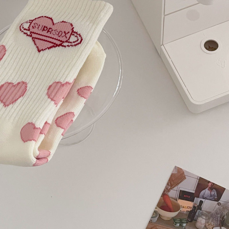 Heart Shaped Printed Lolita Socks
