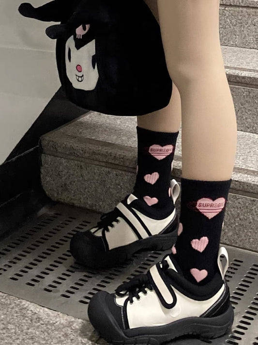 Heart Shaped Printed Lolita Socks