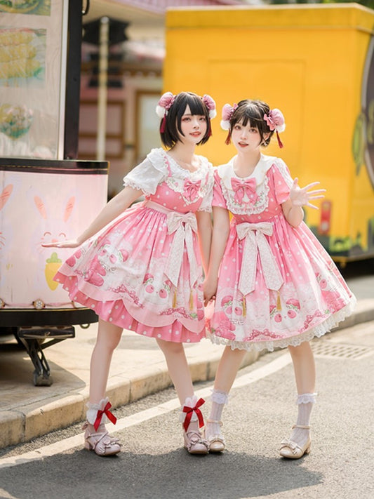 JSK/OP♥ Ready to Ship♥Peach Panda♥ Sweet Lolita Dress JSK/OP