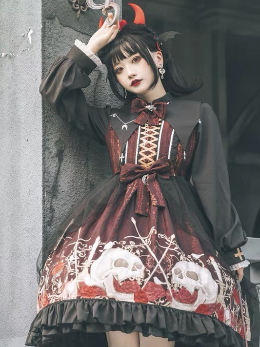 OP Dress♥Ready to Ship♥I‘m ’Skeletonized♥Gothic  Lolita Dress