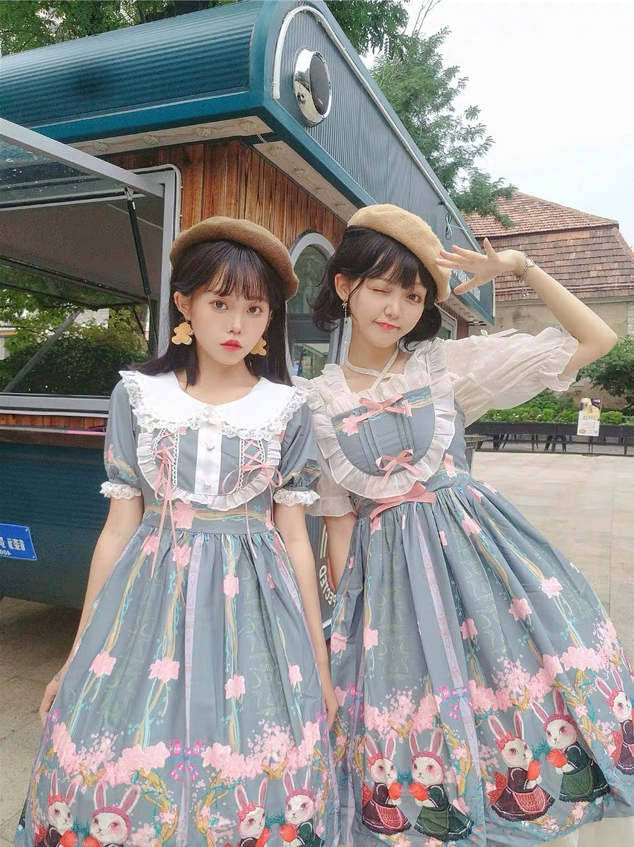 OP&JSK Dress♥Ready to Ship♥ Picnic Bunny ♥Sweet Lolita Dress