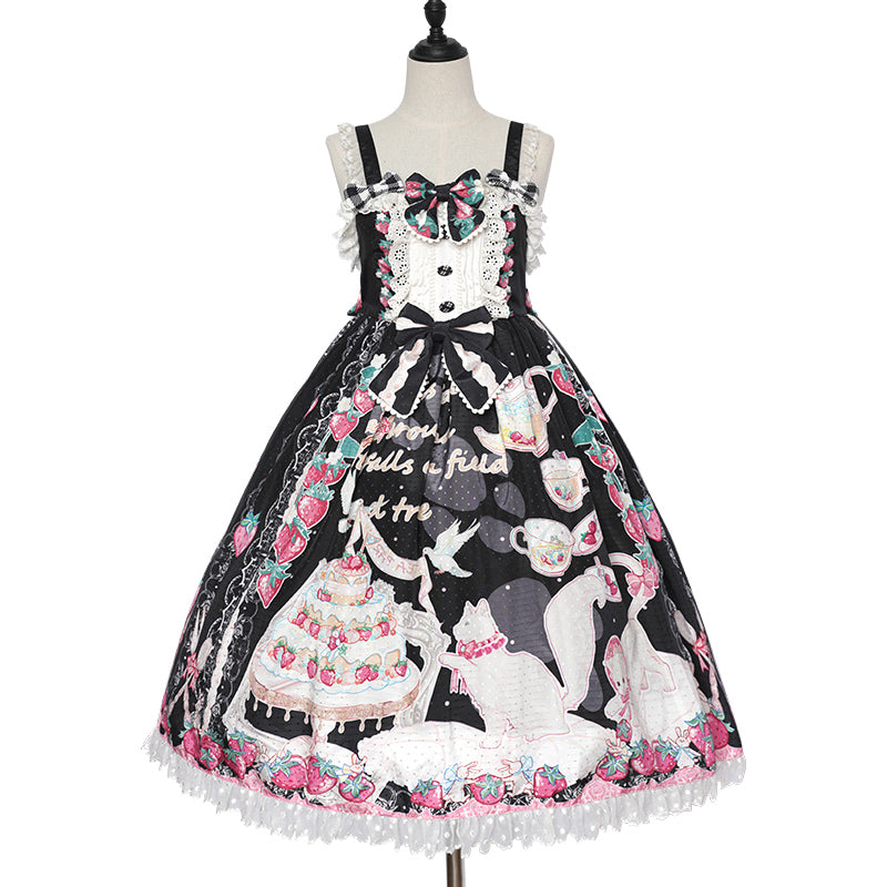 JSK ♥Ready to Ship♥Strawberry Cat♥ Sweet Lolita JSK Dress