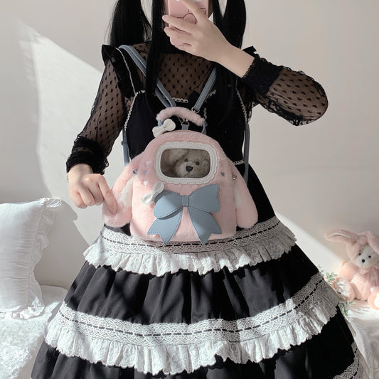 Sweet Casual Lolita Rabbit Backpack /Crossbody bags/ Handhold 3 way