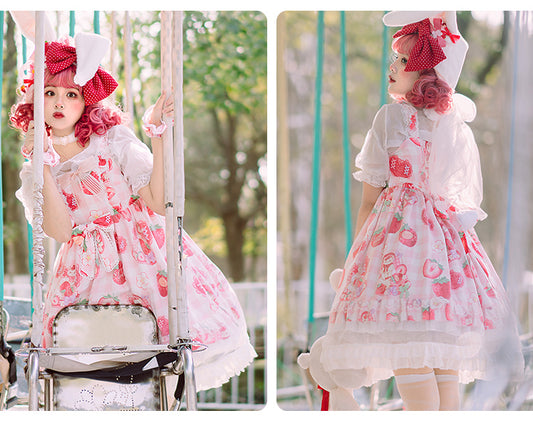 JSK ♥Ready to Ship♥Strawberry Kitty♥ Sweet Lolita JSK Dress