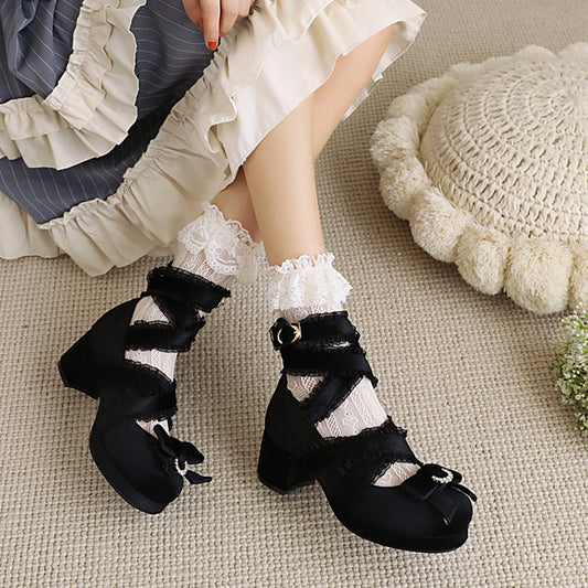 Elegant Gothic Lolita Low Heel Shoes