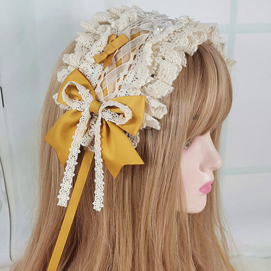 Lolita Straw Yellow Hair Accessories Cute Headbands Brooch Bracelets