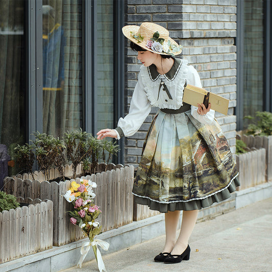 OP♥Ready to Ship♥Shimmer Oil Painting♥Sweet Lolita Dress