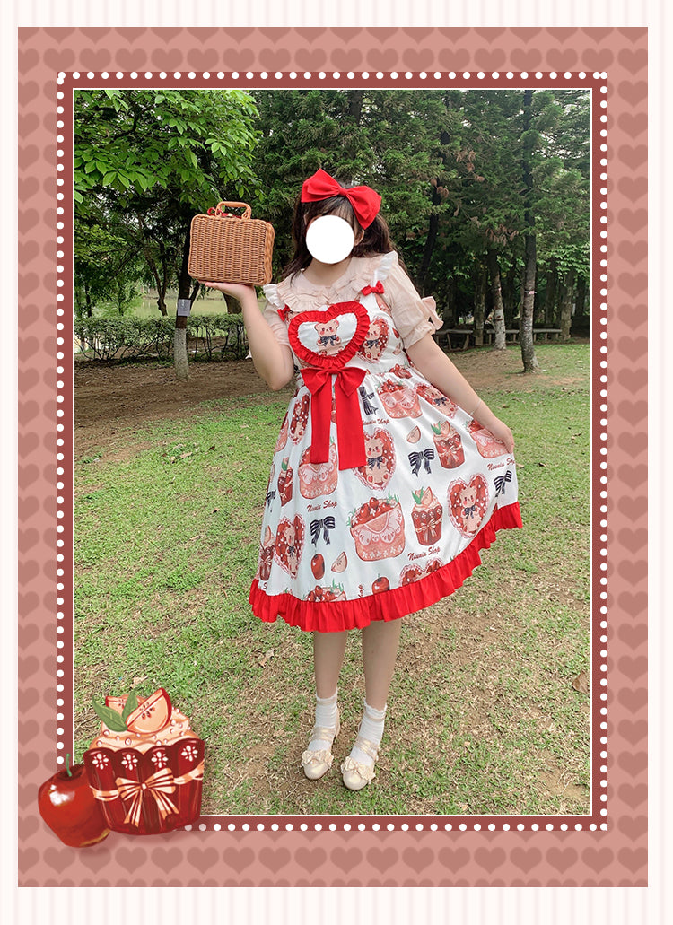 – to Ship♥ Lolita JSK Apple Dress♥Ready ♥Sweet Dress Teddy nbsama