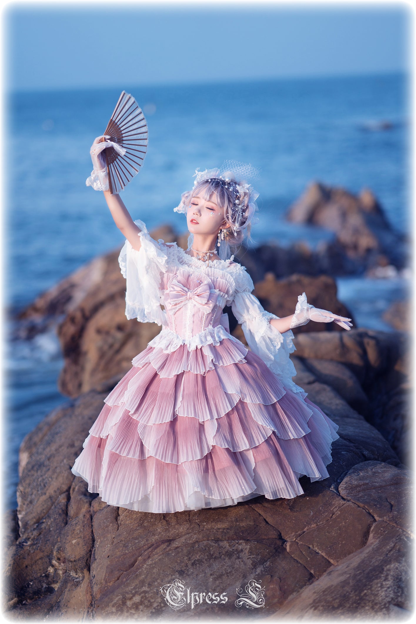 JSK Set♥Ready to Ship♥Fish Scale♥Elegant Hime Lolita Dress