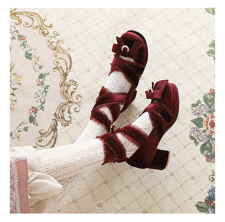 Elegant Gothic Lolita Low Heel Shoes