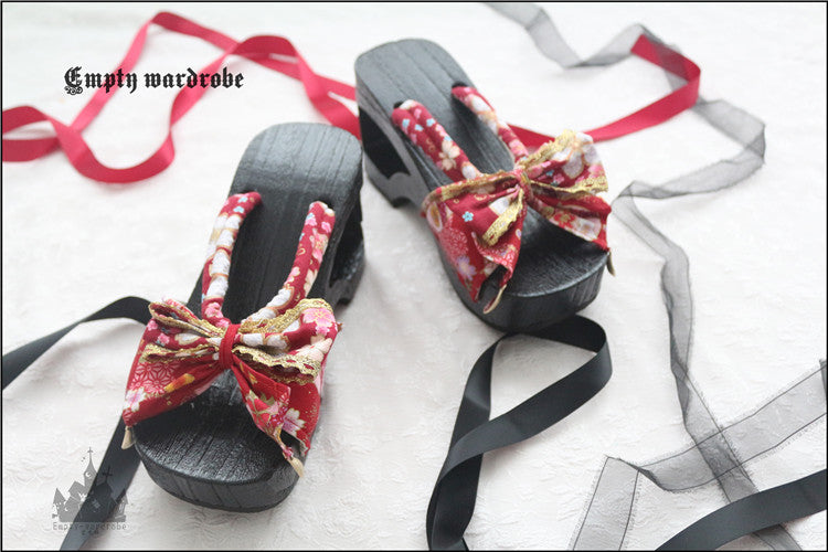 Empty Wardrobe Floral Wooden Sandals With Light