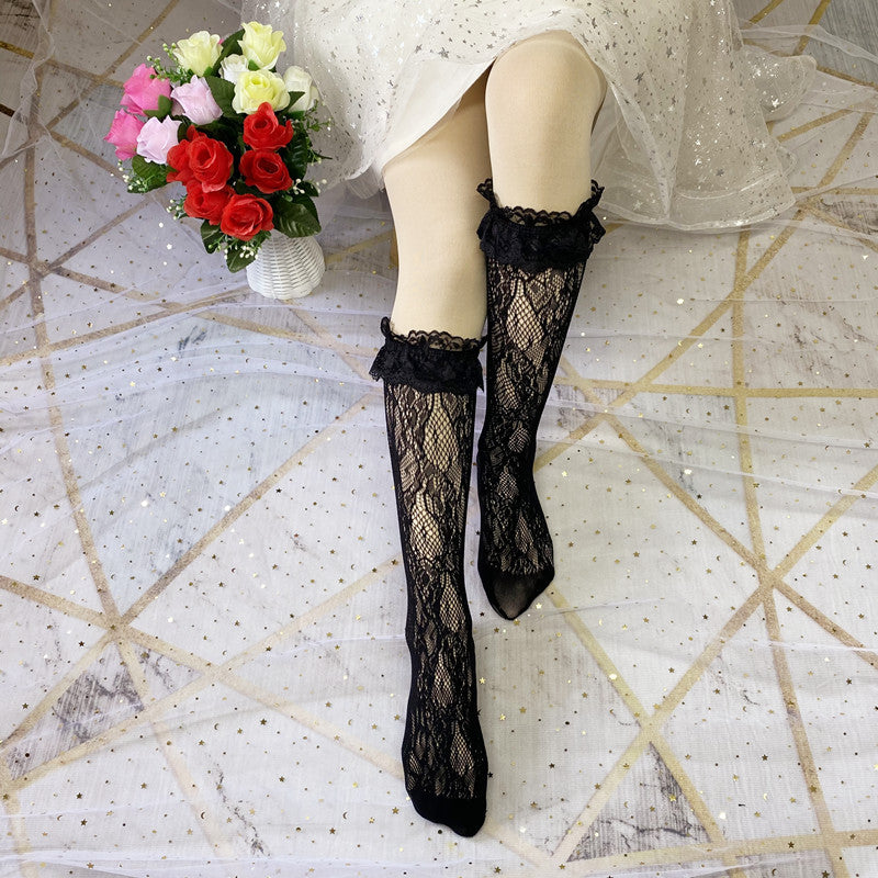 Lace-trimmed Lolita Stockings