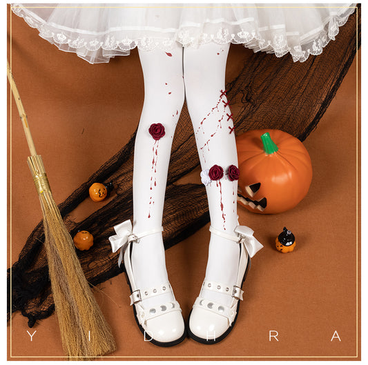 Zombie Bride Lolita Tights By Yidhra