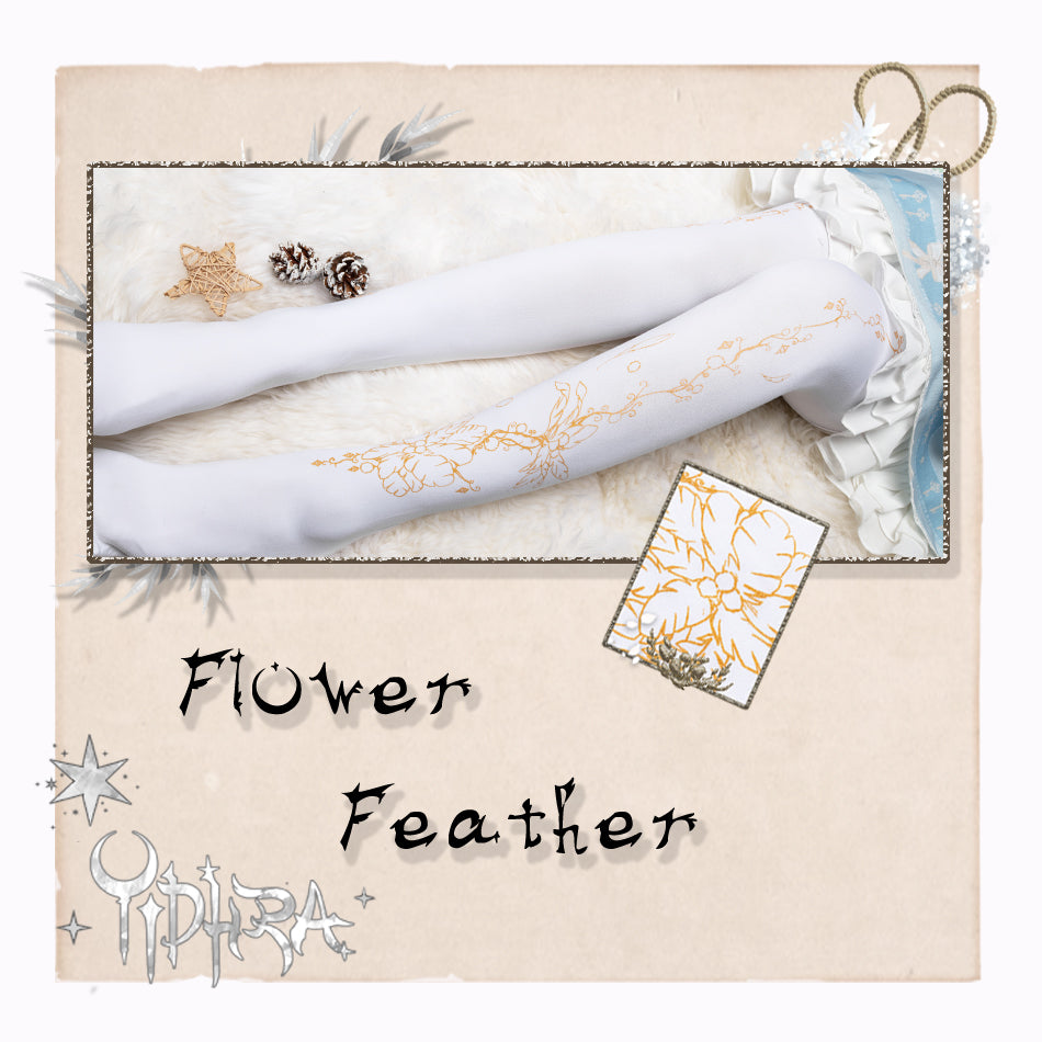 Flower Feather Tights By Yidhra