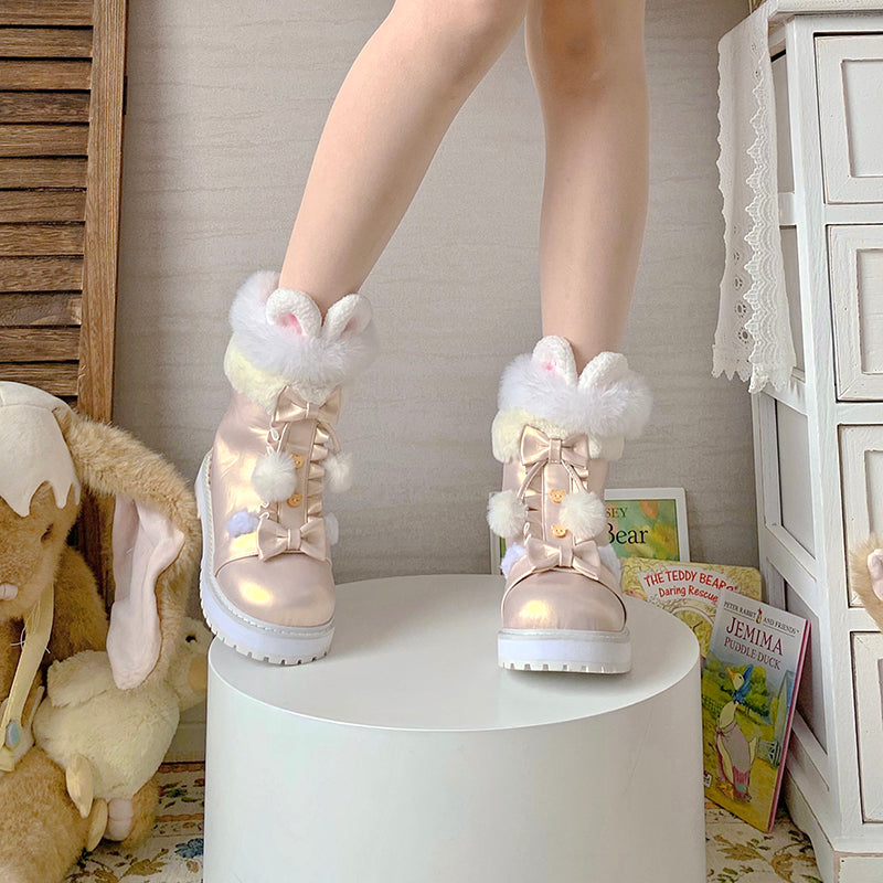Fluffy Round Toe Kawaii Lolita Boots