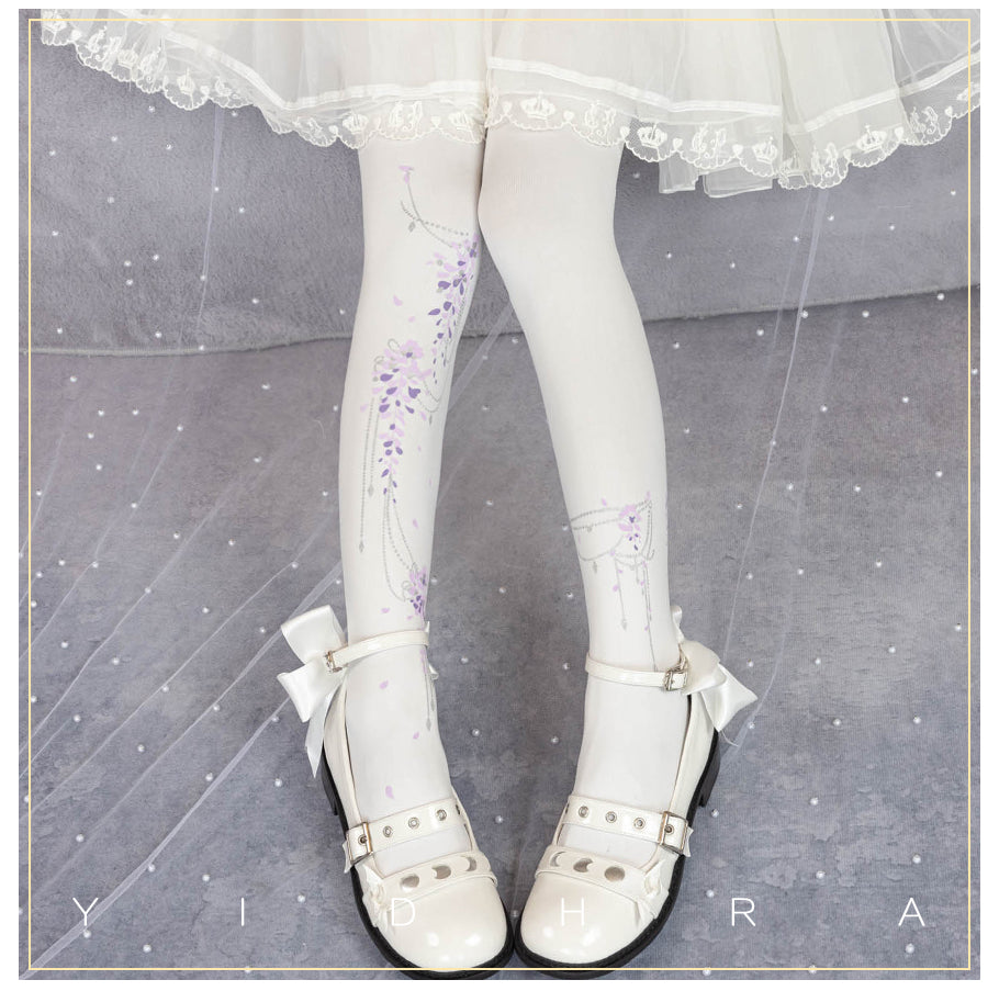 Wisteria Lolita Tights By Yidhra