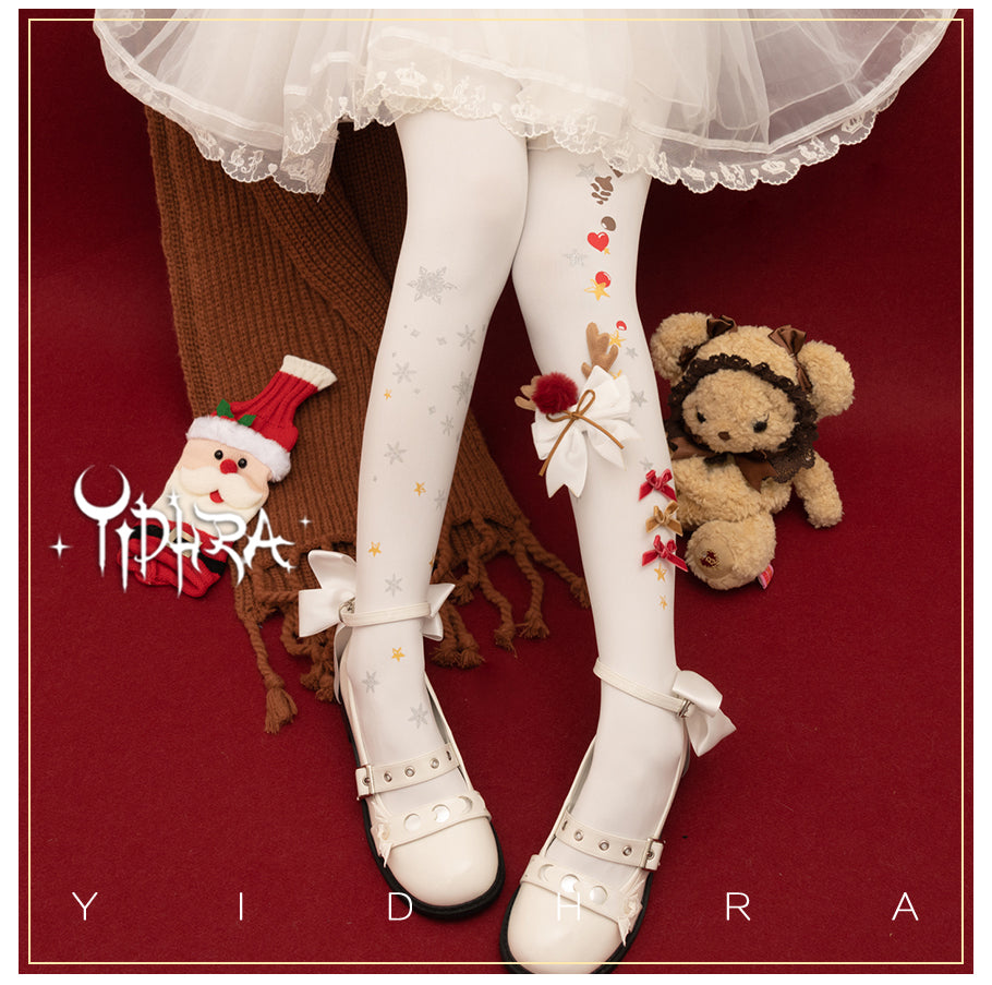 Christmas Deer Lolita Tights By Yidhra