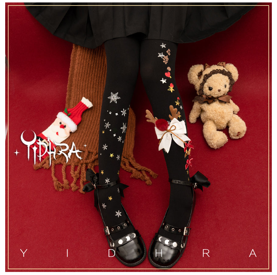 Christmas Deer Lolita Tights By Yidhra