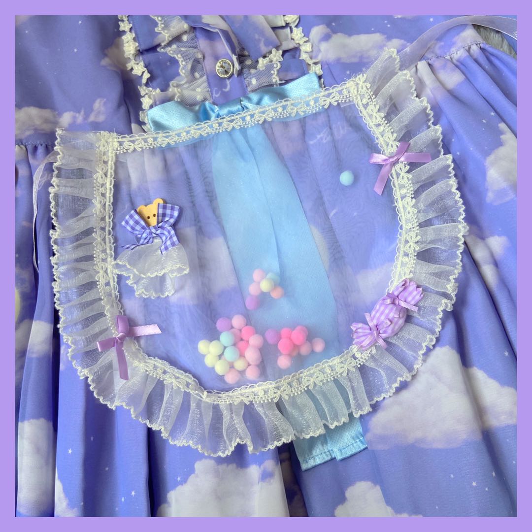 Handmade Sweet Transparent Apron With Bear Decoration