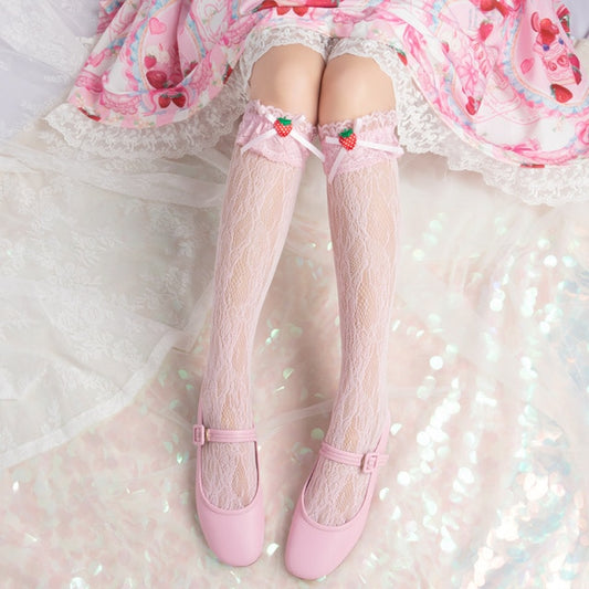 Strawberry Dialy Lolita Lace Long Socks