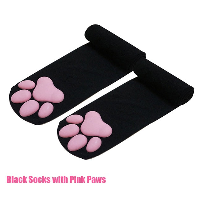 Lolita Cat Paw Stockings Kawaii 3D Cat Claw Thigh High Socks