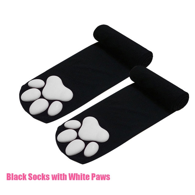 Lolita Cat Paw Stockings Kawaii 3D Cat Claw Thigh High Socks