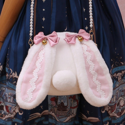 Lolita Cute Plush Rabbit Lop Ears Crossbody Bag